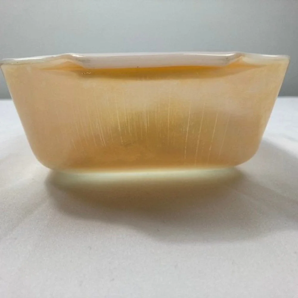 Vintage Fire King Lustreware Bread Loaf Baking Dish Milk‎ Glass Peach 1qt
